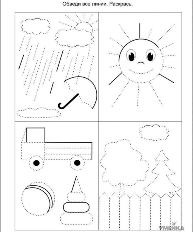 Штрихи и линии для дошкольников