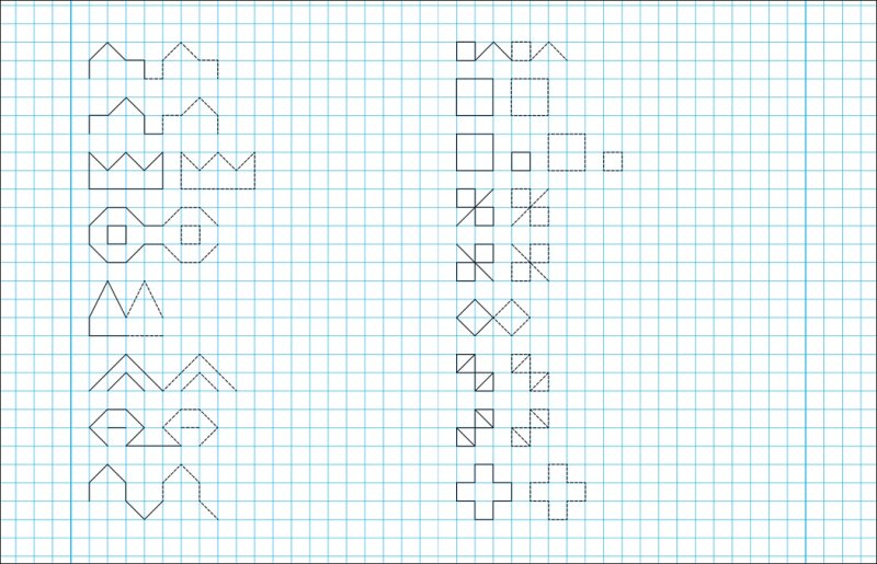 Узоры в клеточку для дошкольников