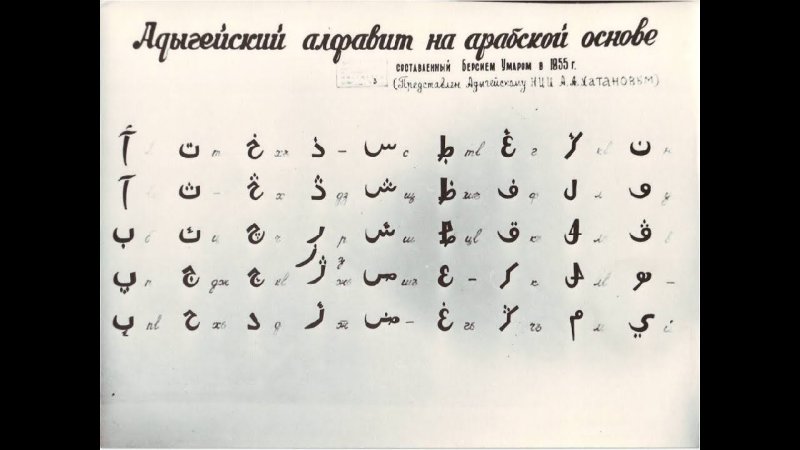 Адыгейский алфавит на арабской основе