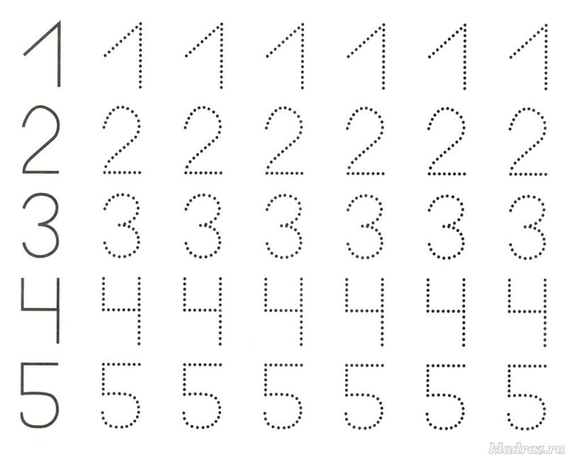 Цифра 1 пропись для дошкольников