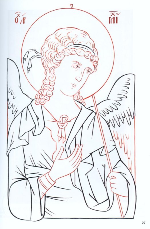 Архангел Михаил прорись иконы