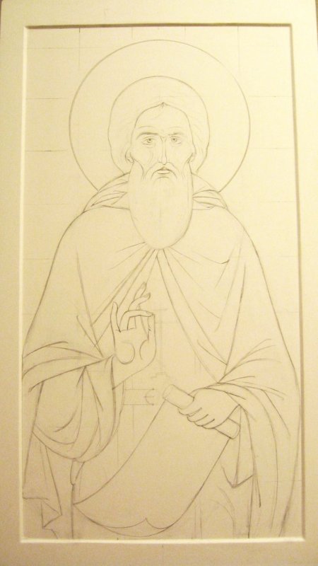 Серафим Саровский икона прорись