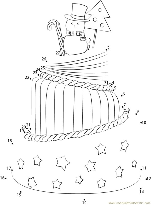 Торт обвести по точкам