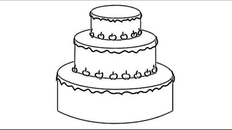 Легкие рисунки торт