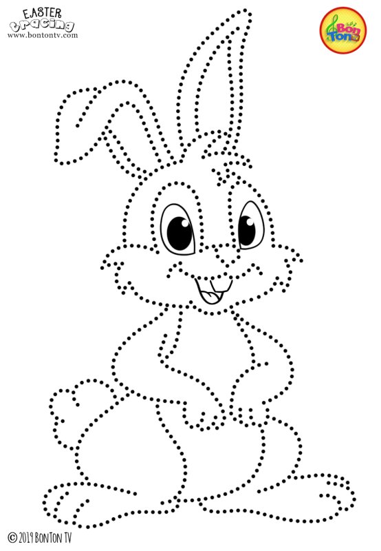 Заяц по точкам для детей