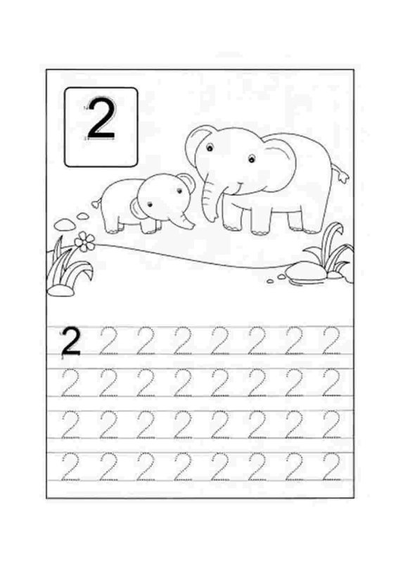 Цифра 2 прописи для дошкольников