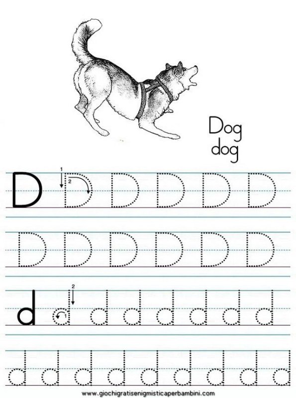 Буква d прописи