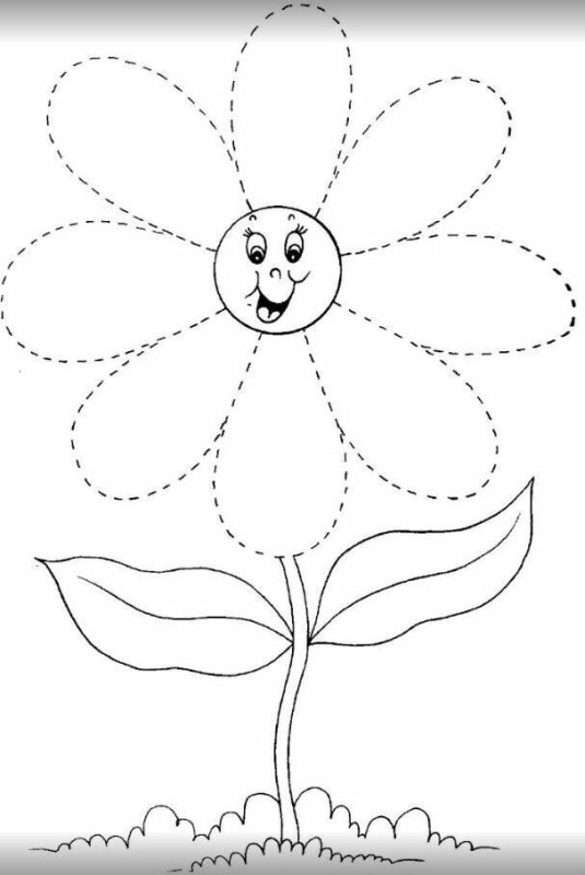 Раскраски цветов для детей 3-4 лет