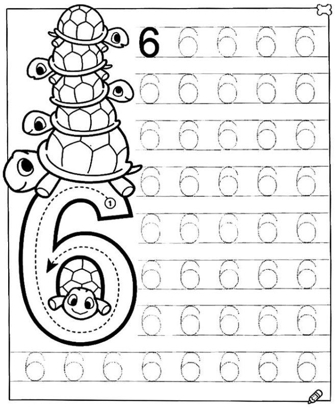 Прописи цифры от 1 до 6 для дошкольников