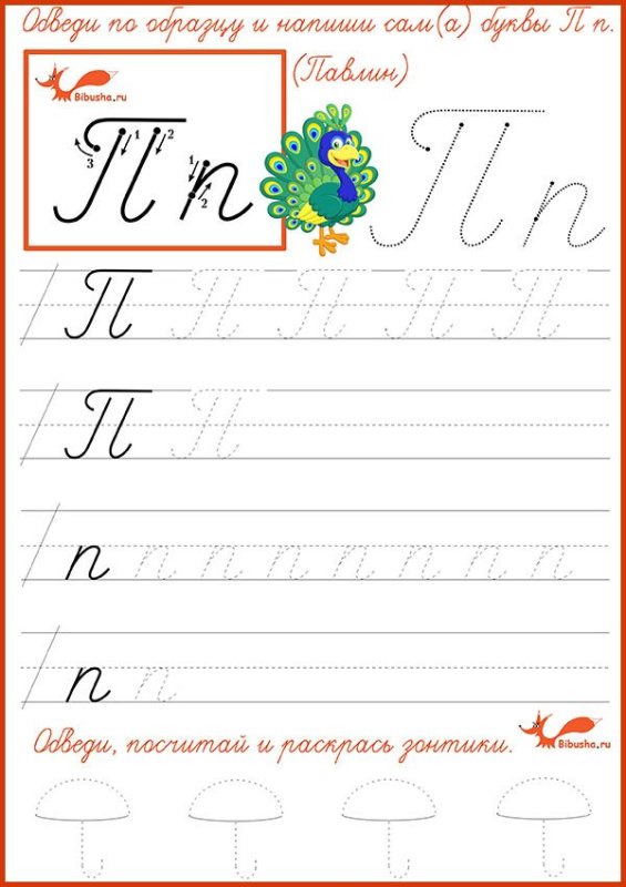 Заглавная буква п пропись