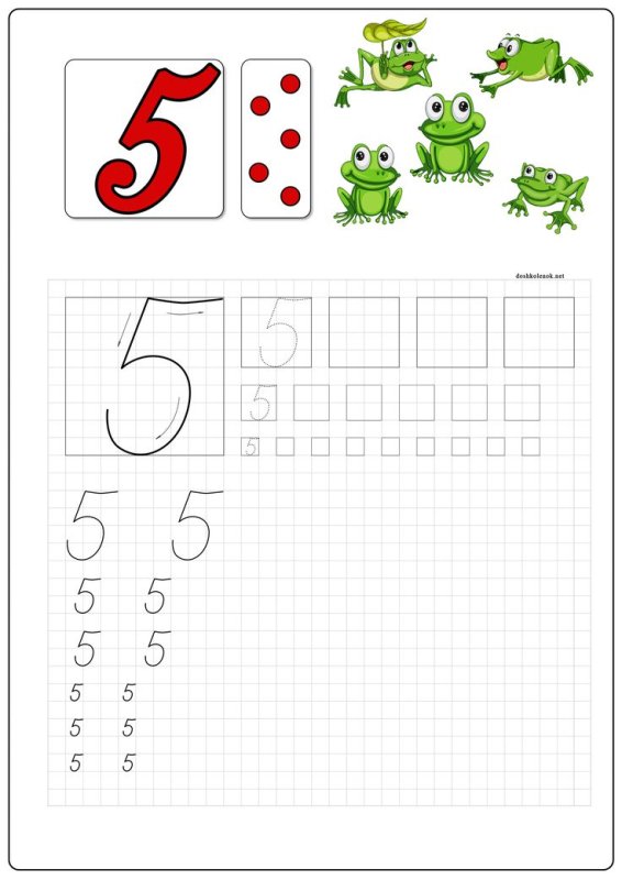 Цифра 5 пропись для дошкольников