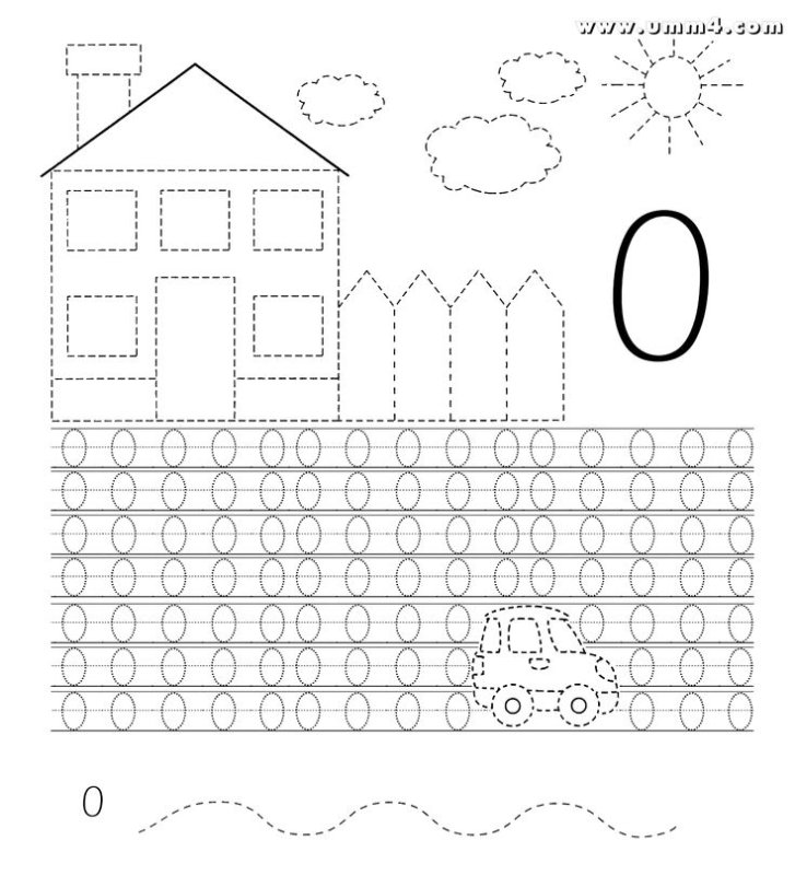 Прописи цифр 1-4 для дошкольников