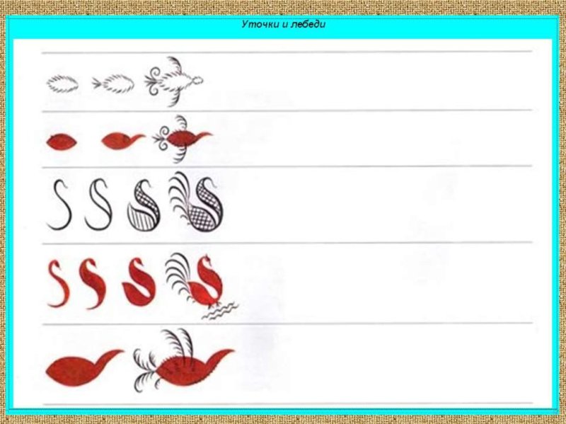 Мезенская роспись элементы росписи для детей