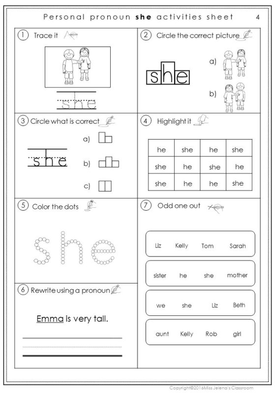 Местоимения Worksheets