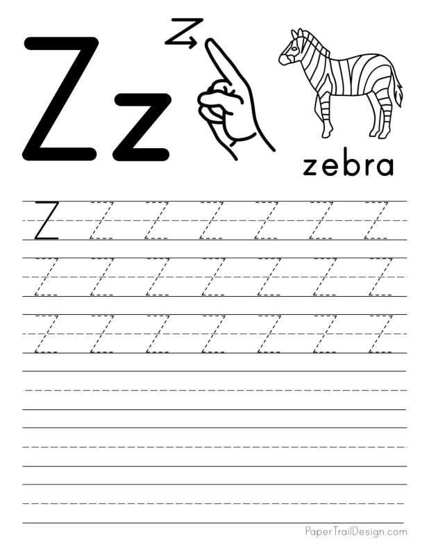 Letter z Tracing