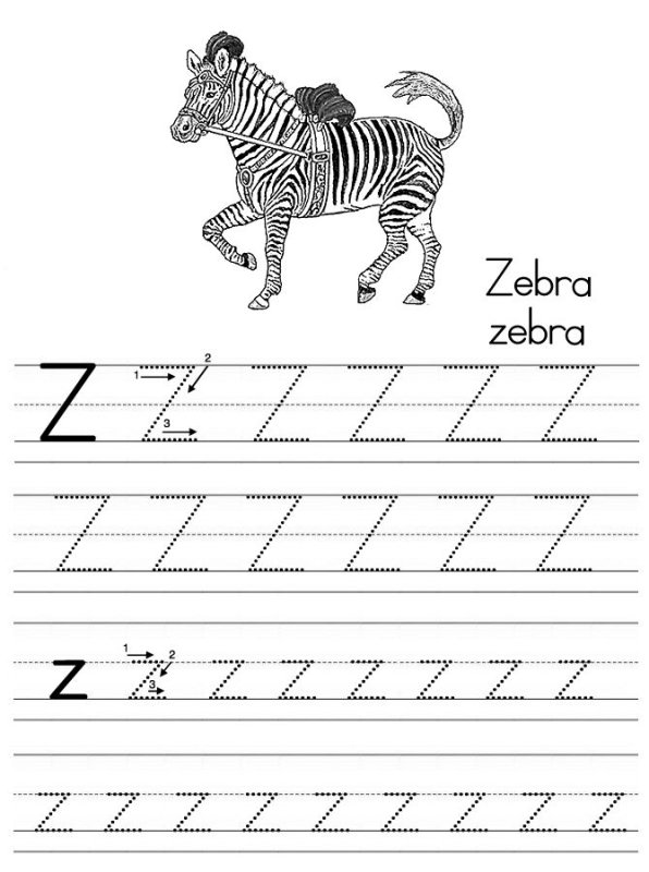 Английская буква z пропись