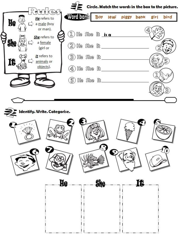 Задания для детей personal pronouns