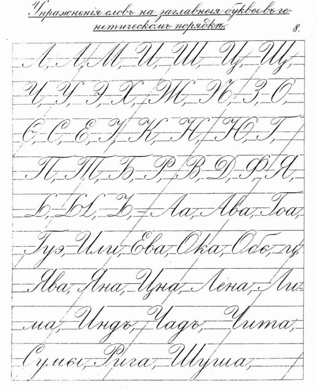 Каллиграфия прописи