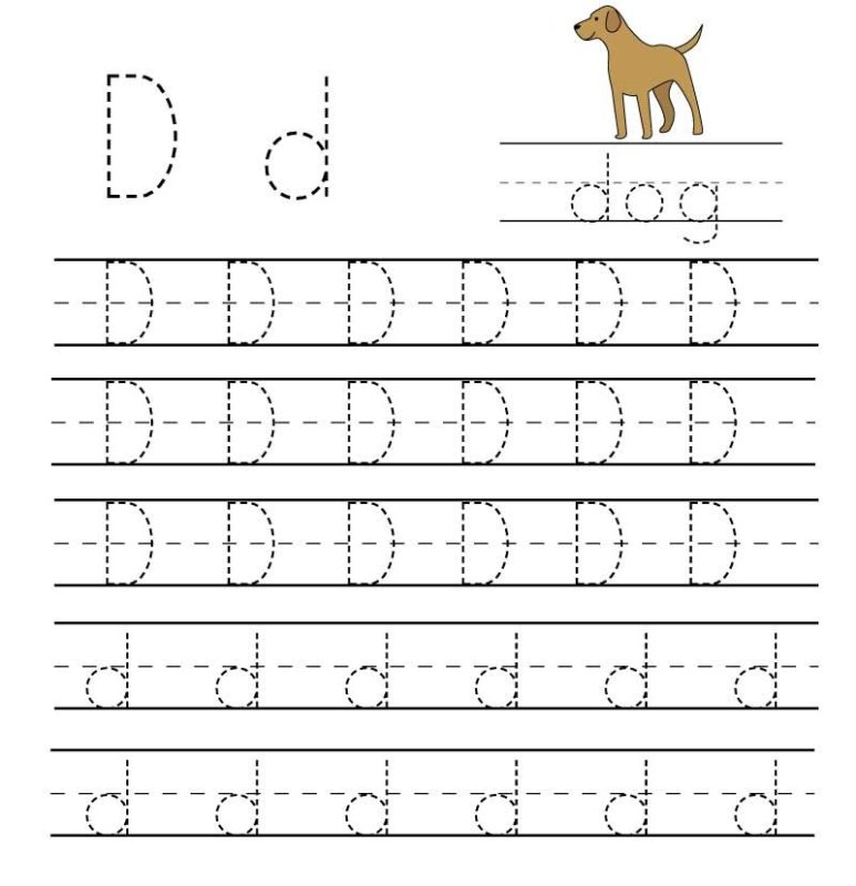Буква d прописи для дошкольников