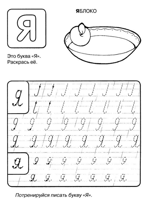 Написание букв прописи
