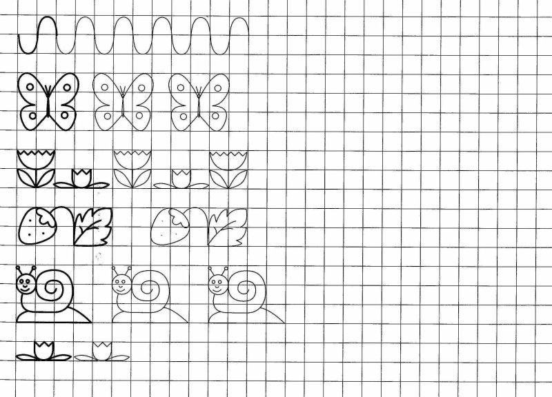 Узоры в клеточку для дошкольников
