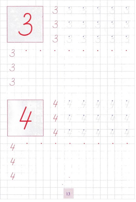 Каллиграфия цифры-прописи