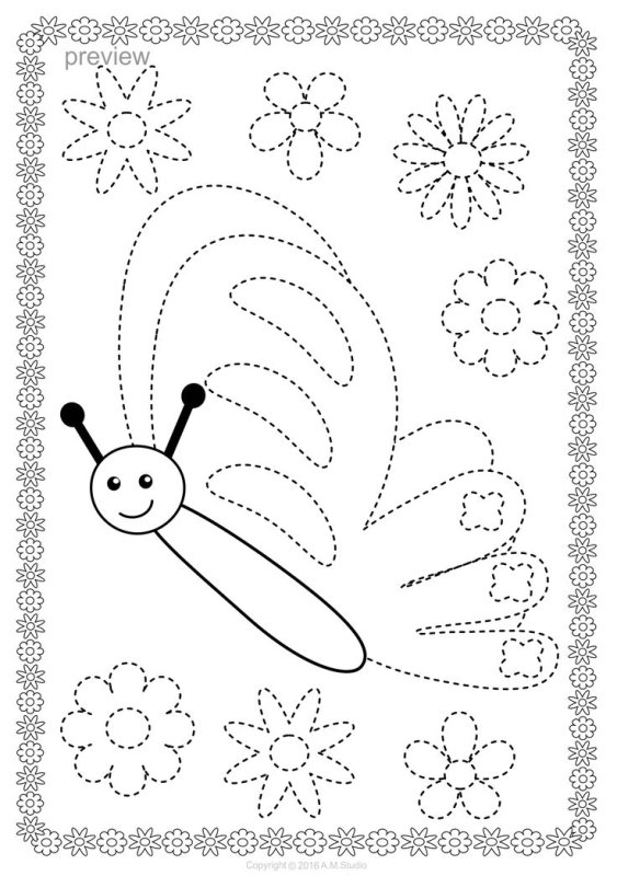 Бабочка по точкам для детей