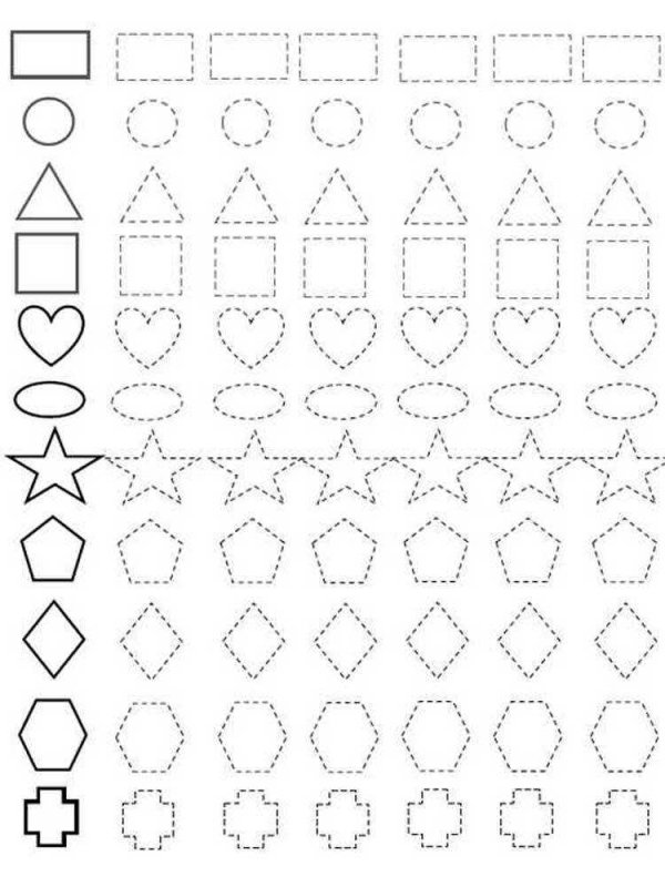 Фигуры для обводки для детей