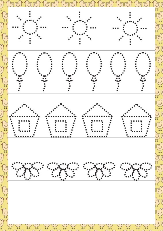 Обводка по точкам для дошкольников