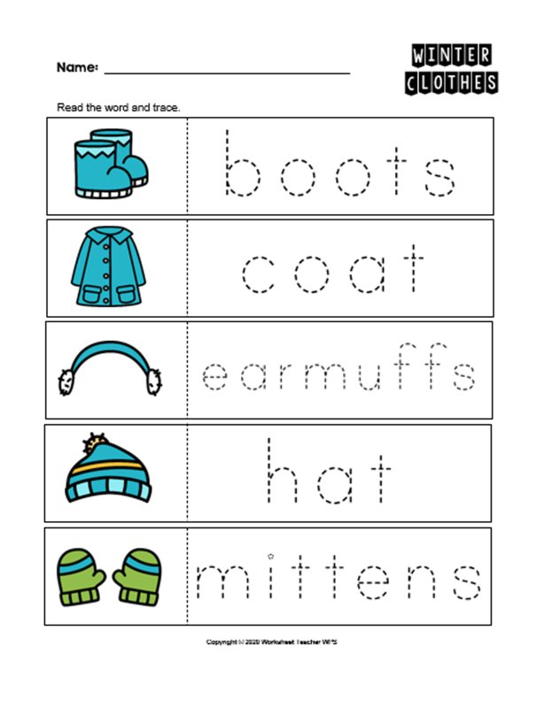 Одежда Worksheets for Kids