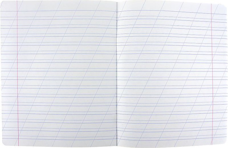 Тетрадь в косую линейку с дополнительной разлиновкой