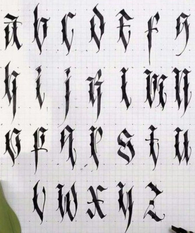 Каллиграфия Готика шрифт