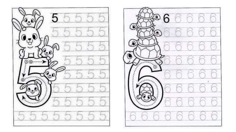 Прописи цифры 5 и 6