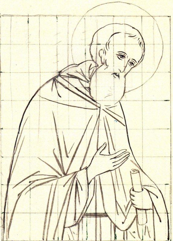 Прорись иконы преподобного Сергия Радонежского