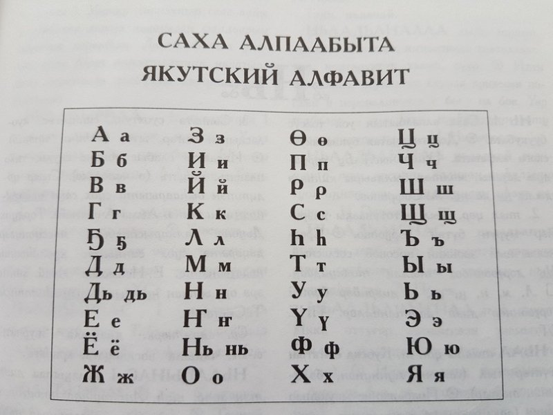 Якутский алфавит буквы