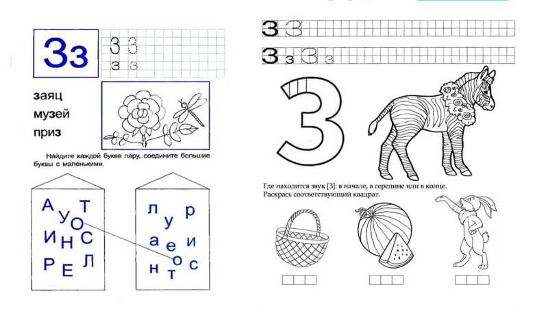 Изучение буквы з с дошкольниками
