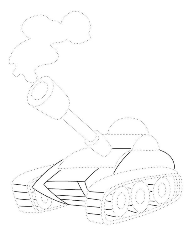 Трафарет танка для детей