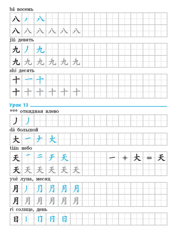 Прописи китайских иероглифов для начинающих