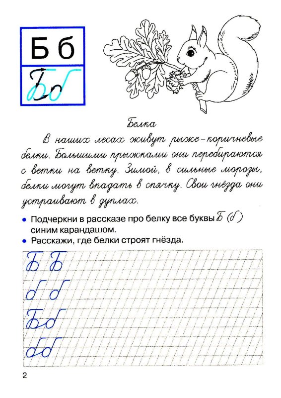 Прописи буква б
