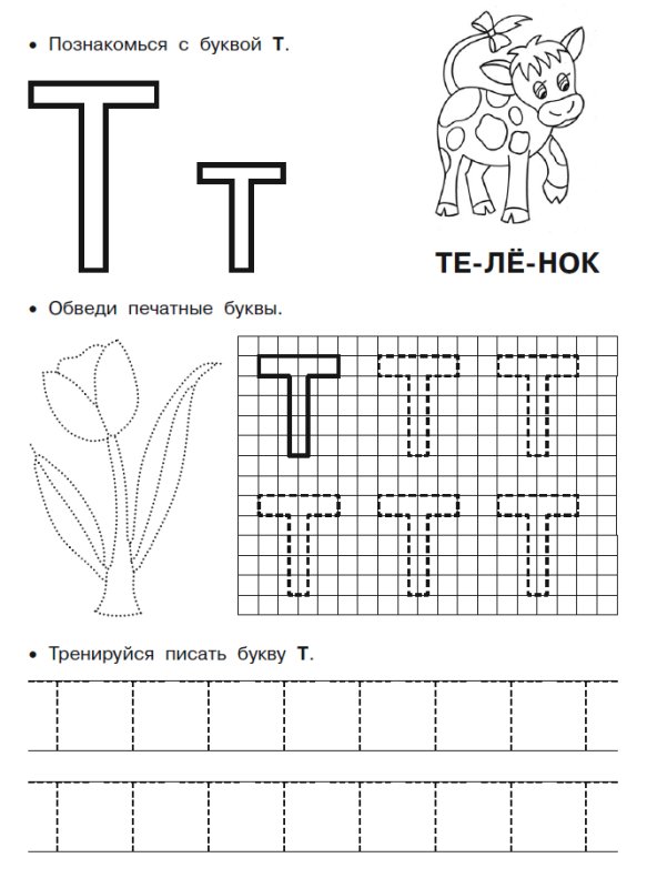 Буква т пропись для дошкольников