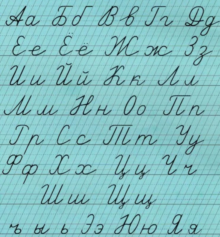 Написание букв в частую косую линейку