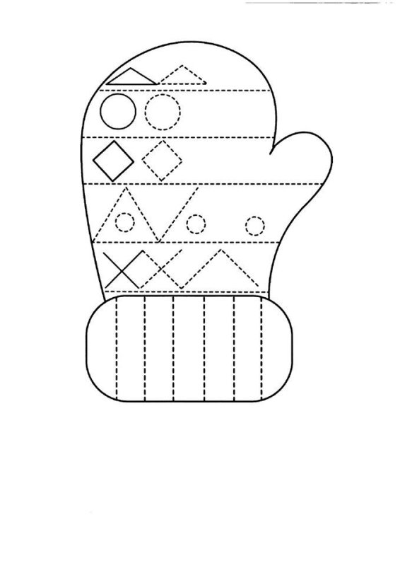 Варежка раскраска