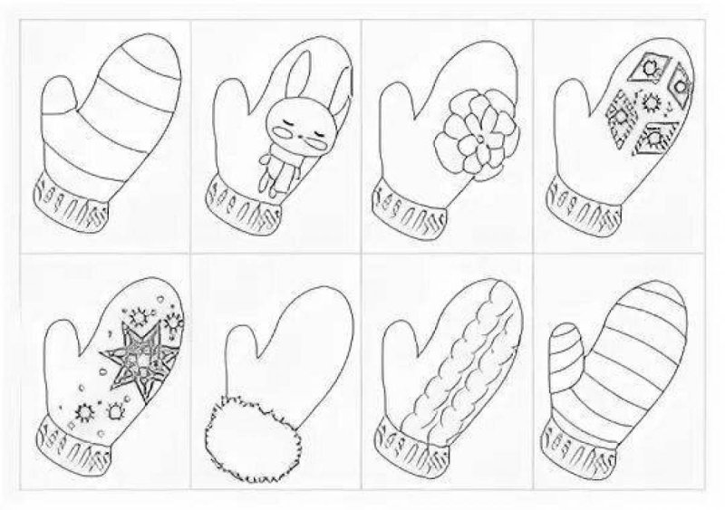 Рисование варежки