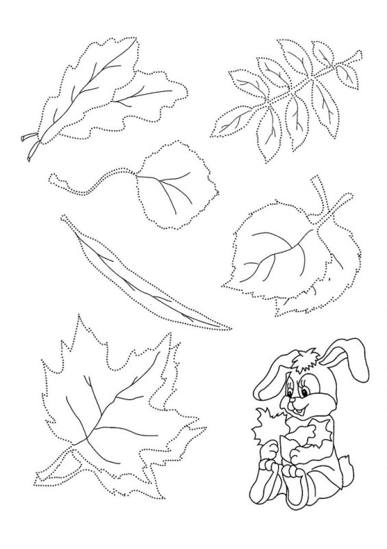 Осенняя штриховка для детей 5-6 лет