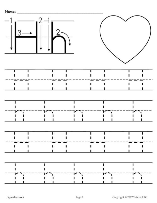 Letter h h Worksheets for Kids