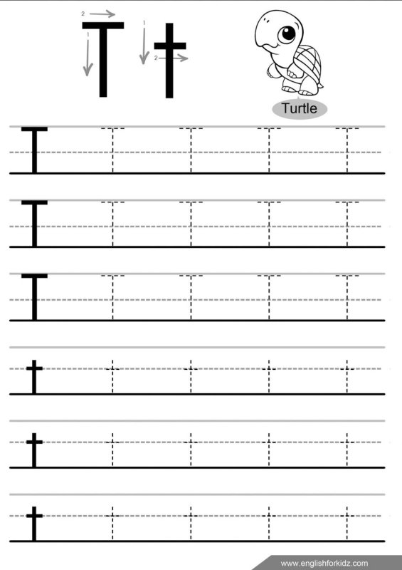 Английские прописи t
