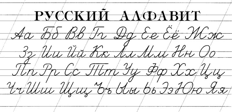 Прописные письменные буквы русского алфавита