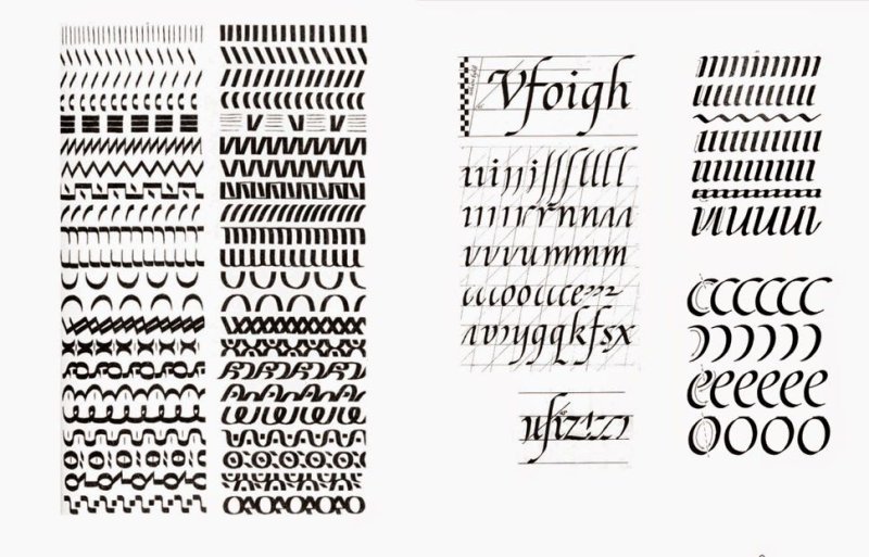 Шрифты пером и тушью