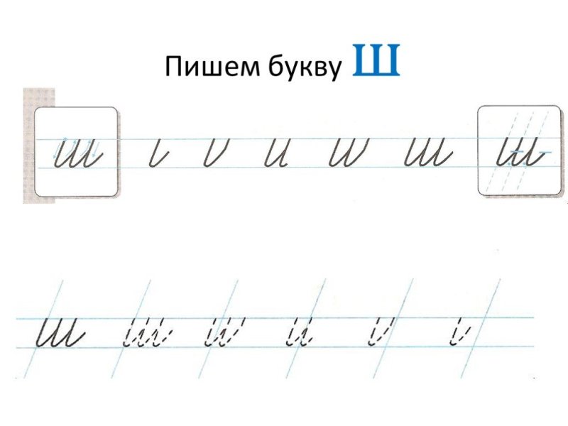 Написание буквы ш для дошкольников