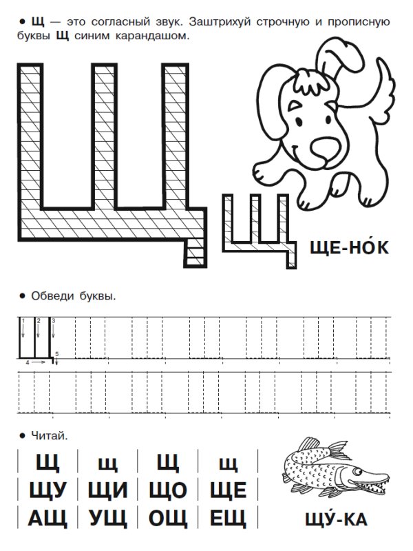 Буква щ задания для дошкольников